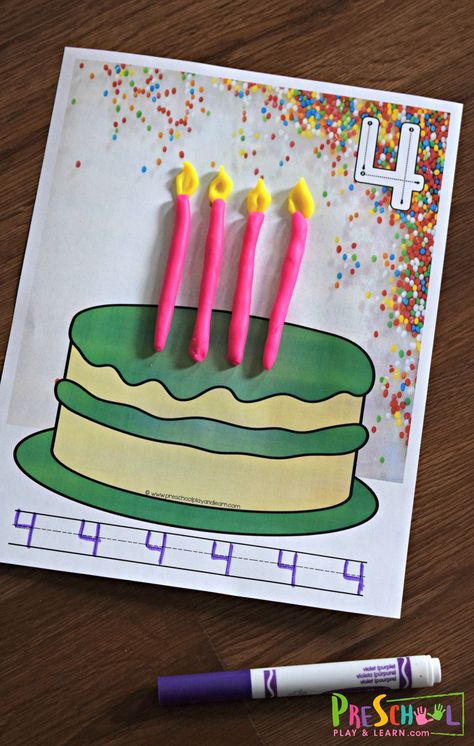 FREE Birthday Cake Playdough Mats — Preschool Play and Learn Birthday Candles Printable, Birthday Activities Kids, Playdough Mats, Free Preschool Printables, Math Activities For Kids, Numbers For Kids, Birthday Activities, Kids Math Worksheets, Free Preschool