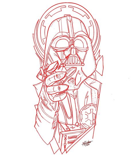 Darth Vader Tattoo Stencil, Grogu Tattoo Design, Star Wars Art Tattoo, Anakin Skywalker Tattoo Design, Star Wars Tattoo Stencil, Star Wars Leg Tattoo, Darth Vader Tattoo Ideas, Darth Vader Outline, Star Wars Flash Tattoo