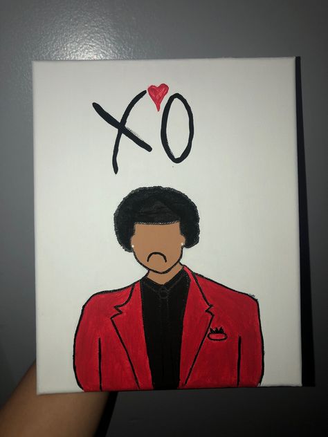 The Weeknd Painting Ideas, The Weeknd Drawing Easy, The Weeknd Painting, The Weeknd Drawing, Cute Doodles Drawings, The Weeknd, Doodle Drawings, Cute Doodles, Painting Ideas