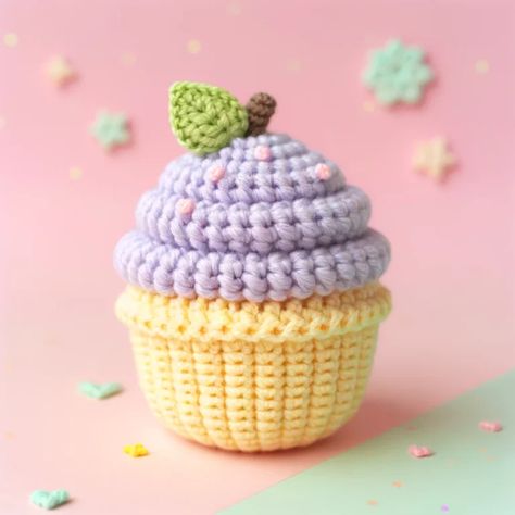 Cupcake Amigurumi Free Crochet Pattern Crochet Mini Cupcake, Crochet Muffin Free Pattern, Cupcake Crochet Pattern Free, Crochet Cupcake Pattern Free, Crochet Cupcake Pattern, Crochet Cupcakes, Crochet Cake, Crochet Cupcake, Craft Toys