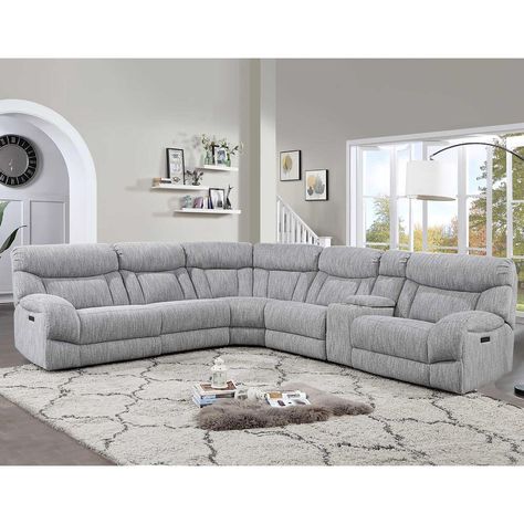 Sectional Bed, Power Reclining Sectional Sofa, Steve Silver Furniture, Grey Sectional Sofa, Curved Sectional, Sectional Sofa With Recliner, Modular Seating, Online Furniture Shopping, Southern Home