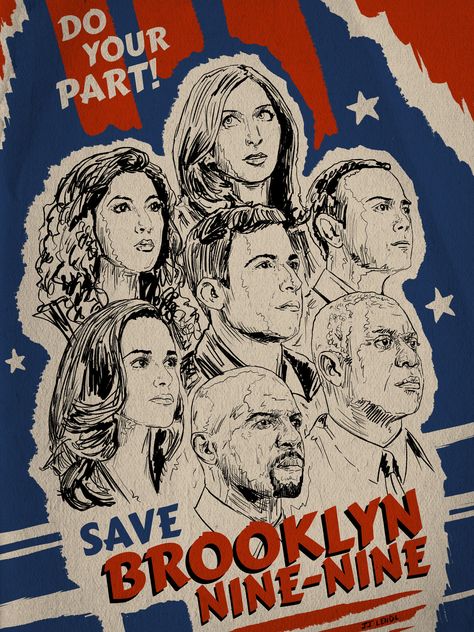 Brooklyn 99 Art, Sitcom Posters, Brooklyn Nine Nine Poster, Brooklyn 99 Poster, Tv Shows Posters, Repost If, Poster Project, Arte Alien, Comic Poster