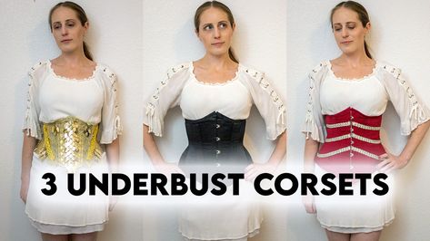 3 Underbust Corset Silhouettes: for modern fantasy and cosplay fashion  New video showing 3 underbust corset silhouettes! These are all modernized from the Victorian period aesthetic and all corset styles I commonly use in my fantasy couture fashion designs and cosplay gowns. Modern Fantasy Fashion, Period Aesthetic, Fantasy Couture, Make Your Own Costume, Gold Corset, Cosplay Fashion, Corset Styles, Fairytale Gown, Red Corset