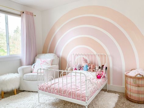 Sophie's Big Girl Room Tour! Girls Toddler Room, Diy Rainbow Wall, Happy New Year Friends, Toddler Girl Room, Diy Rainbow, Rainbow Room, Toddler Bedrooms, Rainbow Wall, Big Girl Rooms