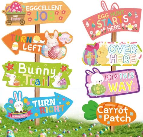 Easter Egg Hunt Signs kit 16Pcs Easter Hunt Arrows Decorations for Garden Yard Bunny Easter Hunt Party Kids Games Easter Egg Hunt Signs, Egg Hunt Sign, Easter Dinner Recipes, Easter Hunt, Easter Theme, Kids Games, Easter Dinner, Bunny Easter, Arrow Decor