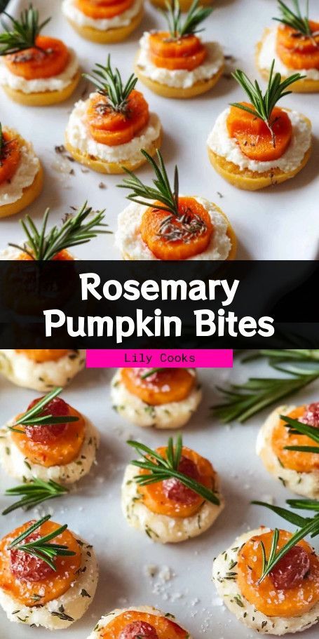 VRoasted Rosemary Pumpkin Bites - Perfect Autumn Appetizer Savor the flavors of fall with these Roasted Rosemary Pumpkin Bites. Perfect for holiday gatherings, they combine savory rosemary, sweet maple, and creamy feta for a delightful taste sensation. Easy to prepare and a hit at any event! ..... Pumpkin Theme Appetizers, Autumn Appetizer, Rosemary Garnish, Pumpkin Bites, Friendsgiving Appetizers, Pumpkin Appetizers, Creamy Feta, Pumpkin Theme, Sweet Notes