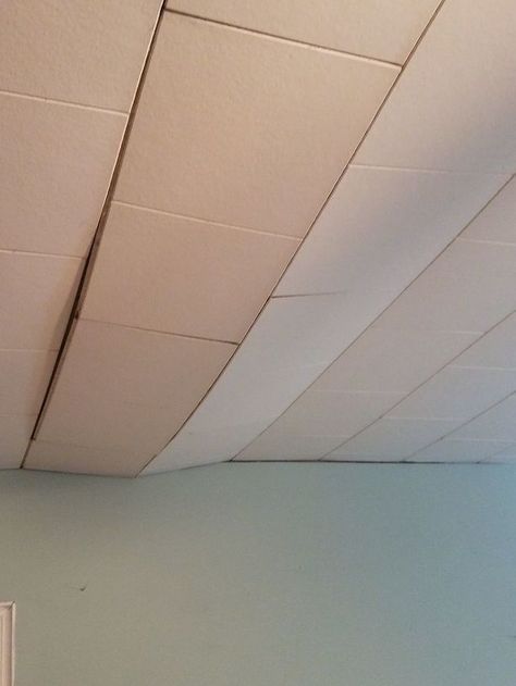 Closet Ceiling Ideas, Replace Ceiling Tiles, Diy Ceiling Tiles, Tile Ceiling Makeover, Replacing Ceiling Tiles, Painting Ceiling Tiles, Inexpensive Ceiling Ideas, Ceiling Tiles Ideas, Ceiling Tiles Diy