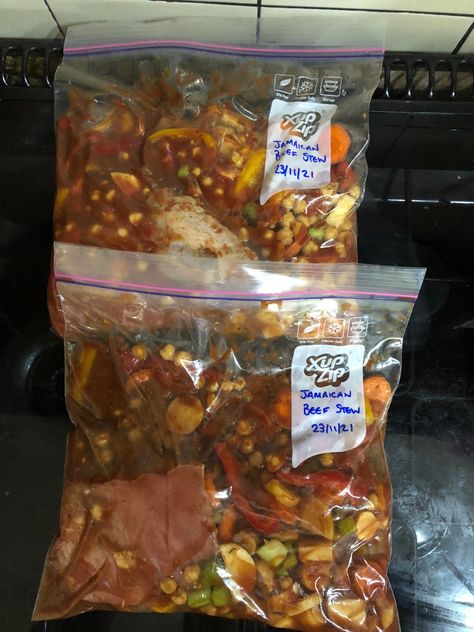 Dump bag / Slow Cooker Jamaican Beef Stew Dump Bags Slow Cooker, Slow Cooker Dump Bags, Dump Bags Slow Cooker Uk, Jamaican Beef Stew, Spicy Beef Stew, Dump Bags, Slow Cooker Dump, Budget Meal Ideas, Beef Stew Ingredients