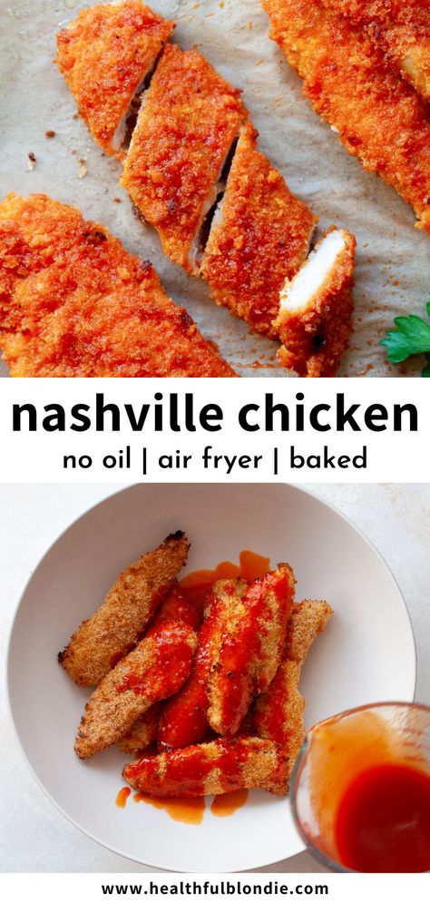 Gluten Free Spicy Chicken Tenders, Air Fryer Nashville Hot Chicken Tenders, Gluten Free Nashville Hot Chicken, Spicy Breaded Chicken Recipes, Nashville Hot Chicken Air Fryer, Easy Nashville Hot Chicken, Nashville Chicken Tenders, Air Fryer Nashville Hot Chicken, Nashville Hot Chicken Tenders