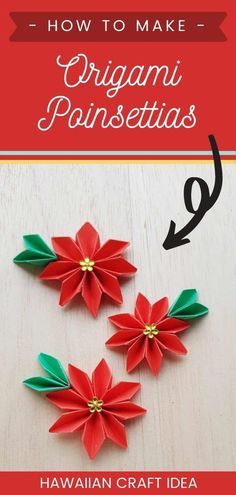 Oragami Christmas Ornaments Step By Step, How To Make Paper Poinsettia Flowers, Paper Pointsetia, Pointsetta Crafts For Kids, Easy Christmas Origami For Kids, Oragami Christmas Trees Easy, Poinsettia Flower Craft, Christmas Origami Tutorial, Pointsetta Craft