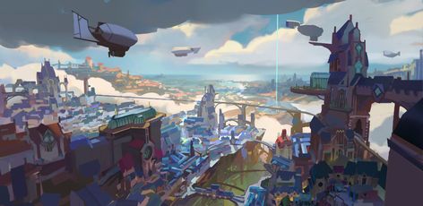 ArtStation - Arcane x Riot - Environments, guillaume NORMAND Arcane Concept Art, Ing Civil, Rpg Horror, Rpg Dice, Landscape Concept, European Architecture, Fantasy City, Aesthetic Desktop Wallpaper, Fantasy Art Landscapes