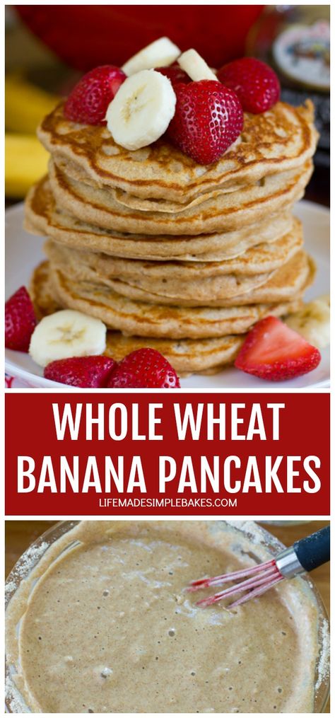 Homemade Breakfast Recipes, Life Made Simple, Whole Wheat Pancakes, Wheat Pancakes, Pancake Recipe Buttermilk, Banana Chocolate Chip Muffins, Healthy Breakfast Smoothies, Cinnamon Rolls Homemade, Homemade Breakfast