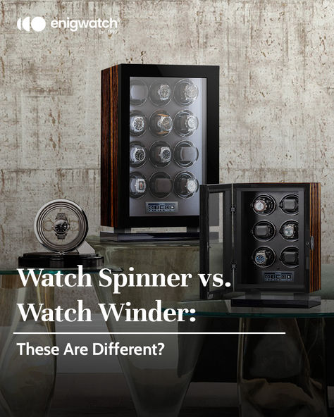 Wondering whether to choose a watch spinner or a watch winder? Dive into our friendly guide to find out which is best for keeping your automatic watches in top shape! From stylish displays to practical features, we've got all the details you need. Automatic Watch Winder, Watch Winders, Watch Winder, Think Again, Automatic Watch, Display Case, How To Find Out, Design