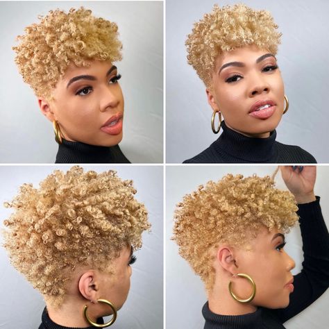 Twa Hairstyles Tapered, Wave Neuvou Hair Styles, V Taper Haircut Women, Blond Tapered Natural Hair, Short Blonde Twa Black Women, Blond Short Natural Hair Black Women, Natural Short Blonde Hair Black Women, Short Natural Hair Styles Hair Color, Shirt Natural Haircuts For Black Women