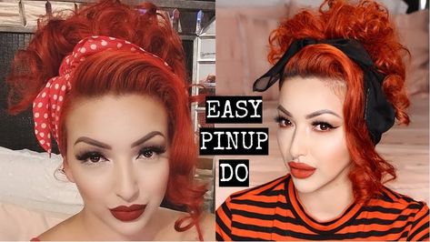 Rockabilly Curly Hair, Short Hair Pinup Styles, Easy Pinup Hairstyles For Short Hair, Easy Rockabilly Hair, Pin Up Hairstyles For Short Hair, Pin Up Ponytail, Easy Pin Up Hairstyles, Easy Pinup Hairstyles, Vintage Pin Up Photography