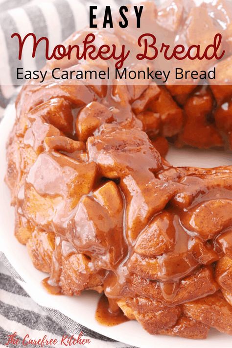 Biscuit Caramel Rolls, Caramel Biscuits Recipe, Uses For Caramel Sauce, Pull Apart Caramel Rolls, Home Made Monkey Bread, Caramel Pull Aparts, Caramel Pull Apart Bread, Easy Caramel Rolls, Overnight Monkey Bread