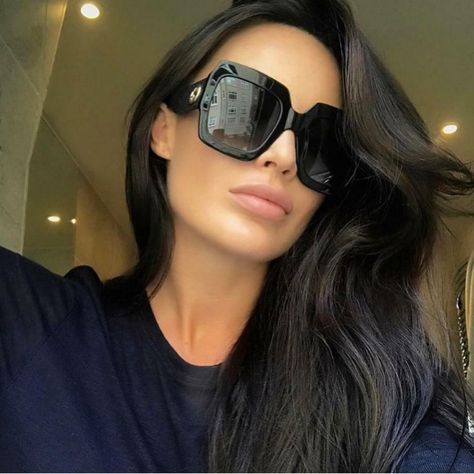 gucci - sunnies - eyewear - elegant - glasses - luxury - sunglasses - women style - fashion Big Sunglasses Women, Black Sunglasses Women, Huge Sunglasses, Blue Aviator Sunglasses, Elegant Sunglasses, Black Gold Sunglasses, Black Sunglasses Square, Big Sunglasses, Gucci Glasses