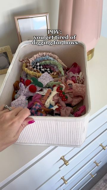 Bow Drawer Organization, Hair Organization, Dresser Top Organization, Hair Bow Storage, Top Of Dresser, Hair Stations, Hair Product Organization, Organizing Linens, Bow Storage