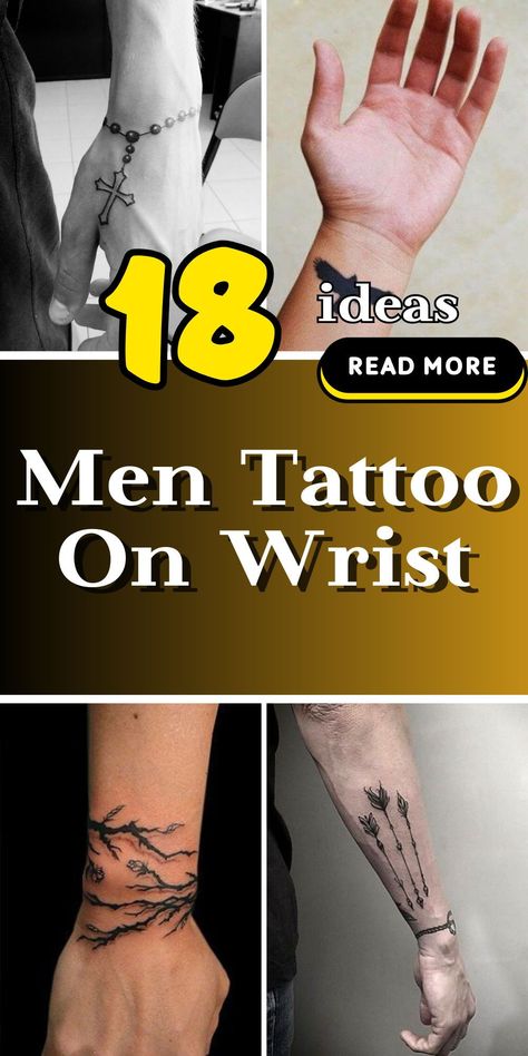 Step into the world of men's wrist tattoos and find your perfect match. From minimalist designs to intricate wraps, discover tattoos that align with your individual style and narrative. Get inspired now Wrist Arm Tattoo For Men, Back Wrist Tattoo Men, Geometric Wrist Tattoo For Men, Men Tattoo Ideas Wrist, Wrist Hand Tattoo Men, Men’s Wrist Tattoo Ideas, Cover Up Wrist Tattoo For Men, Men Wrist Tattoo Ideas Unique, Best Wrist Tattoos Men