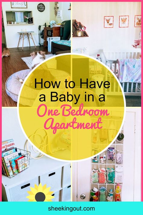 YES it is possible to have a baby in a small space! In this post, I will be going over 14 products & tips that will help optimize the space in your apartment to allow you to take care of your newborn in a one-bedroom apartment with ease. #havingababyinasmallspace #havingababyinaonebedroomapartment #havingababy #pregnant #nursery Small Apartment With Newborn, 1 Bedroom Nursery Small Spaces, One Bedroom Apartment Nursery, Corner Nursery In Bedroom Small Spaces, Nursery Space In Parents Room, One Bedroom Apartment Nursery Ideas, Nursery In Small Space, Micro Nursery Small Spaces, Nursery In One Bedroom Apartment