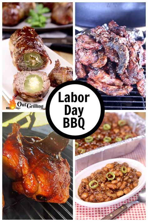 Labor Day Grilling Recipes for the ultimate cookout. Fire up the grill for delicious appetizers, main dishes and side dishes that will please a hungry crowd. Labor Day Meals, Bbq Whole Chicken, Labor Day Cookout, Potato Kabobs, Grilled Mac And Cheese, Brisket Burger, Cookout Recipes, Smoked Mac And Cheese, Barbecue Chicken Recipe