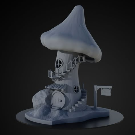 Find out how I made this stylized whimsical 3D model. Who wouldn't want to have a magical mushroom-shaped lamp? This is a model I created for 3D printing. Taking some time out to just experiment and be creative, I am normally drawn to stylized art since most of my day job is based around architecture and realism. #madewithblender #Blender3d #blender質問室 #blendercommunity #blenderart #3dart #3dmodeling #3DModel #3dcartoon #3D #blendermania3d #b3d #stylized #stylised #speedmodeling #zbrush Mushroom 3d Art, Blender 3d Environment Art, Fantasy Lamp, 3d Modeling Ideas, Mushroom 3d, 3d Concept Art, Maya Modeling, Blender Art, Magical Mushroom