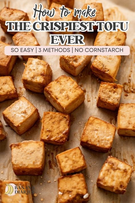 Learn how to cook tofu extra crispy with 3 different easy methods: baked, airy fried, and sautéed! No cornstarch needed! Vegan Holiday Dinner, Holiday Dinner Ideas, Tofu Baked, Pumpkin Sweet Potato Soup, Easy Vegan Dinner Recipes, What Is Tofu, Cook Tofu, Vegan Butternut Squash Soup, Cooking Tofu