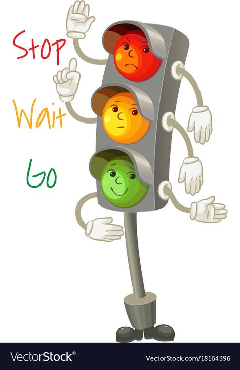 Traffic Light Illustration, Traffic Rules For Kids, Traffic Light Craft, Preschool Charts, Road Rules, Road Vector, Teach English To Kids, Traffic Rules, Road Light