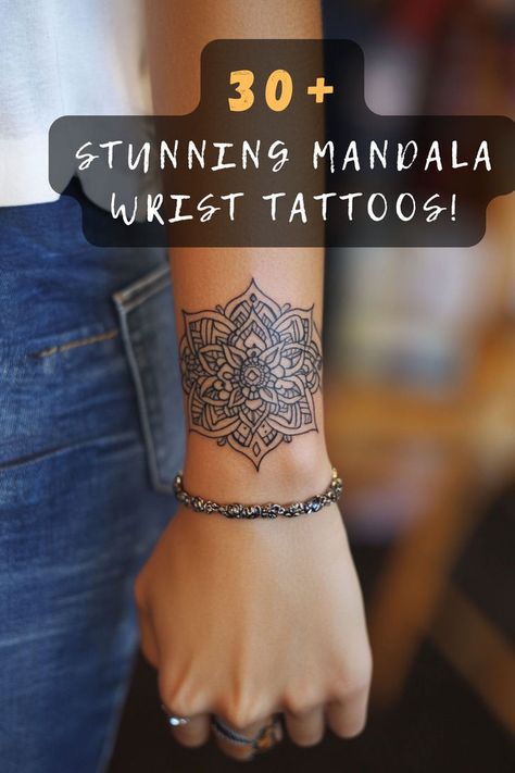 Searching for tattoo inspiration? 🌐🖊️ Click for mandala wrist tattoo ideas that offer both style and spiritual symbolism. Discover your ink inspiration! #MandalaInk #WristTattoos #TattooInspiration #SpiritualTattoos #InkStyle Split Mandala Tattoo, Full Wrist Tattoo, Tattoo On Top Of Wrist, Lotus Mandala Tattoo Forearm, Mandala Tattoo On Wrist, Mandala Arm Tattoos For Women, Mandala Heart Tattoo, Mandala Tattoo Design Women Arm, Mandala Cuff Tattoo