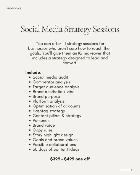 Part 1 of what you can offer as a social media manager👇🏼 Not all businesses need social media management - sometimes they just need direction and a thought out plan 😍 And that’s where you come in! Instead of letting them slip through your fingers because you’re not sure what else you can offer 👏🏼 ✨ Design packages Perfect for businesses who still have time to be online and post content but are unsure of what they should post and why. They don’t have a clear understanding of their strategy... Social Media Equipment, Social Media Manager Price List, Social Media Manager Services, Social Media Management Agency, Social Media Manager Content Ideas, Social Media Management Aesthetic, Social Media Packages Pricing, Social Media Management Packages, Social Media Manager Post