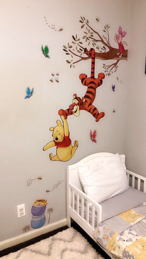 Winnie The Pooh toddler room Winnie The Pooh Wall Painting, Winnie The Pooh Room Ideas, Winnie The Pooh Wall Mural, Winnie The Pooh Nursery Painting, Baby Room Ideas Winnie The Pooh, Winnie The Pooh Daycare Room, Baby Room Winnie The Pooh, Winnie The Pooh Toddler Room, Winnie The Pooh Baby Room Nursery Design