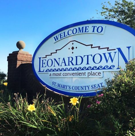 St.Mary's County, Maryland, Leonardtown, Leonardtown Welcome Sign. Saint Mary, Welcome Sign, Maryland, History