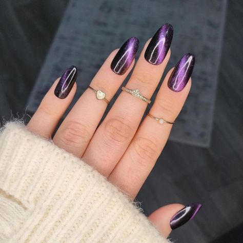 Purple Pearl Nails, Jasmine Nails, Midnight Purple, Fall Nail Ideas, Witchy Nails, Press On Nails Medium, New Nail Designs, Trendy Nail Art Designs, Acrylic Press On Nails