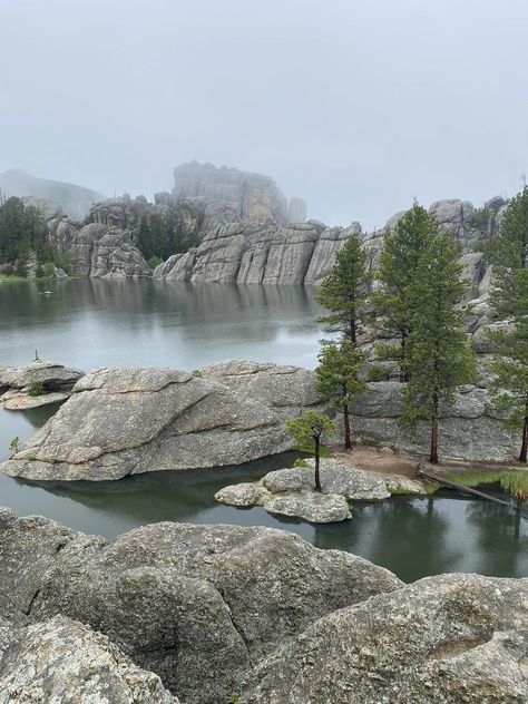 Enjoy South Dakota | Sylvan Lake on a misty afternoon. Pactola Lake South Dakota, Sylvan Lake South Dakota, South Dakota Aesthetic, Yankton South Dakota, Northern Attitude, Aberdeen South Dakota, South Dakota Vacation, Black Hills South Dakota, American States