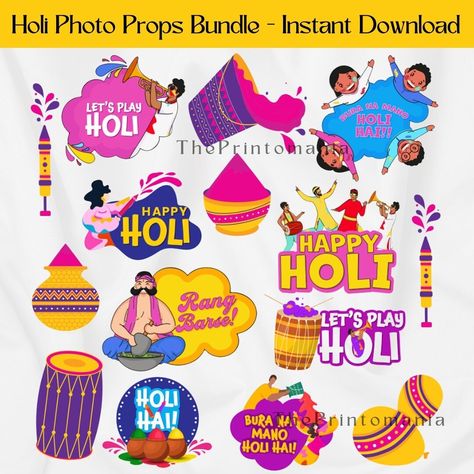 Holi Celebration Decoration, Holi Props, Rang Barse Holi, Holi Decor, Holi Decoration, Holi Hai, Colourful Party, Holi Gift, Holi Party