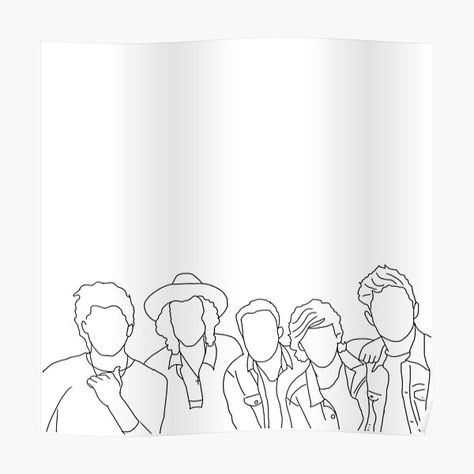 One Direction Outline Tattoo, 1d Drawings Easy, One Direction Outline Drawing, One Direction Line Art, One Direction Outline, One Direction Silhouette, One Direction Inspired Tattoos, 1d Tattoos Ideas, 1d Inspired Tattoos