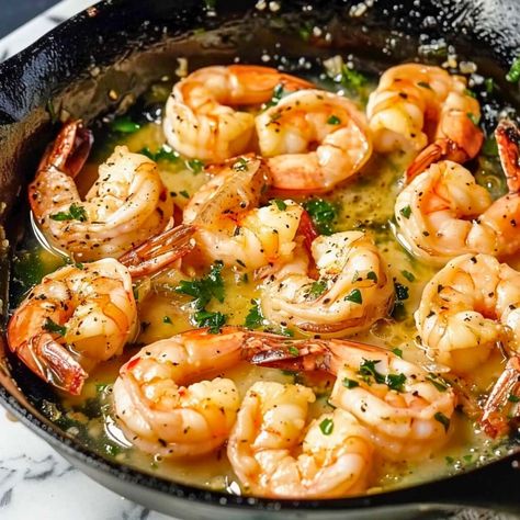 Garlic Shrimp Sauce, Shrimp Garlic Recipes, Baked Garlic Shrimp, Garlic Buttered Shrimp, Scallop And Rice Recipes, Food Shrimp, Garlic And Butter Shrimp, Shrimp With Garlic, Tasty Easy Recipes