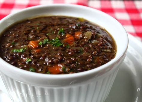 Food Wishes Video Recipes: Black Lentil Soup – Always Bet on Black Black Lentil Soup Recipe, Black Lentil Recipes, Black Lentil Soup, Green Lentil Soup, Slow Carb Recipes, Tuscan Bean Soup, Green Lentil, Thyme Salt, Black Lentils