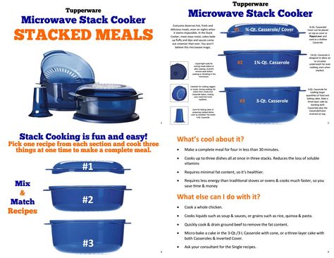 Tupperware Microwave Stack Cooker Stacked Meals 2018 Breakfast Maker Recipes, Tupperware Breakfast Maker Recipe, Tupperware Games, Tupperware Stack Cooker Recipes, Tupperware Stack Cooker, Tupperware Pressure Cooker, Tupperware Party Ideas, Microwave Pressure Cooker, Multi Cooker Recipes