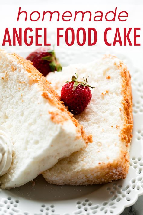 Fat Cakes Recipe, Homemade Angel Food Cake, Cheesecake Strawberries, Low Fat Cake, Egg White Recipes, Scone Recipes, Cake Light, Baked Cheesecake, Cookies Bars