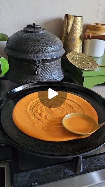 Surabhi Sehgal /PlantForward Chef on Instagram: "Red Lentil Dosa 🍃  This Dosa made with Red Lentils/ Masoor Dal is quick to make and deceptively delicious. This dosa needs no fermentation and is extremely nutritious.  Spiced with Byadagi chillies, fresh Turmeric and Garlic, this flavor packed recipe is a must try.   RECIPE: RED LENTIL/ MASOOR DAL DOSA  Soak 1 Cup of Red Lentils in water for an hour.  Wash well and drain out all the water.  Transfer to a blender along with byadagi chillies and salt to taste, a small piece of turmeric, 4-5 cloves of garlic and half cup water. Blend to a fine paste. It should be a flowy pancake like consistency. Add more water if needed.  Heat a tawa, top with little oil and spread a ladle full of the batter. Top with oil/ Ghee until crisp.  Serve with chutn Masoor Dal Chilla | Savory Red Lentil Pancakes, Red Lentil Dosa Recipe, Masoor Dal Dosa Recipe, Masoor Dal Dosa, Masoor Dal Recipe, Deceptively Delicious, Dosa Recipe, Red Lentils, Fresh Turmeric