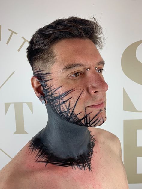 Mens Face Tattoos, Tattoo Advice, 42 Tattoo, Tattoo Coloring Book, Solid Black Tattoo, Family Tattoo Designs, Blackout Tattoo, Back Of Shoulder Tattoo, Creepy Tattoos