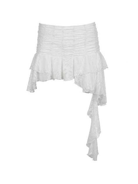 $21.90+Shipping=Layers Asymmetric Ruffle Lace Smocked Mini Skirt for Women > https://chuzko.com/products/layers-asymmetric-ruffle-lace-smocked-mini-skirt-for-women > Fancy? You actually will by wearing a Skirt like this one! - Iconic and Trendy with great taste for the finer things in life is represented on this beautiful kirt! > #skirts #skirtsteak #skirts #womenskirts #fancyskirts #loveskirts #loveforskirts #trendyskirts #FashionForwardSkirts #TrendySkirtStyles #ChicSkirtCollection #Elegant... White Lace Skirt, Ruffle Mini Skirt, Skirt Y2k, Lace Splicing, Dance Skirt, A Line Mini Skirt, Irregular Hem, Skirt White, Fashion Spring