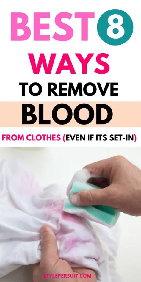 How to Get Blood Out of Clothes The Best Way Get Blood Out Of Clothes, Blood Out Of Clothes, Get Blood Stains Out, Homemade Stain Removers, Stain Remover Clothes, Diy Stain Remover, Stain Removal Guide, How To Wash Shoes, Cottagecore Kitchen