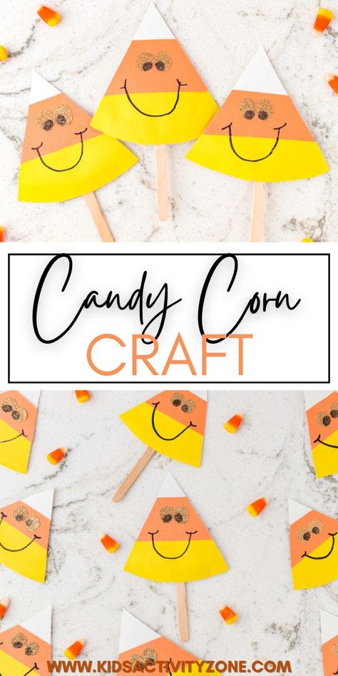 Cute, festive Candy Corn Craft is an easy kids craft for fall. Turn construction paper into this easy fall craft that the kids will love making. It only takes 15 minutes for this quick and easy craft! Candy Corn Craft, Fall Kindergarten Crafts, Easy Fall Crafts For Kids, Corn Craft, Candy Corn Crafts, Crayon Crafts, Children's Church Crafts, Construction Paper Crafts, Fall Arts And Crafts