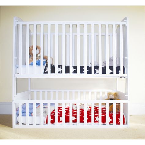 Crib And Bunkbed Shared Room, Bunk Crib, Crib Bunk Bed, Baby Bunk Beds, Twin Cots, Bunk Bed Crib, Twin Cribs, Diy Kids Tent, Toddler Bunk Beds