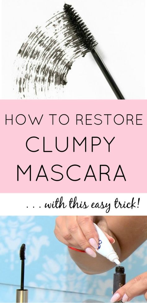 Use this one product to restore your dry, clumpy mascara! No more spider lashes!! How To Make Mascara, Clumpy Mascara, Dry Mascara, Spider Lashes, Mascara Application, Mascara Brush, Mascara Tips, Mascara Wands, How To Apply Mascara