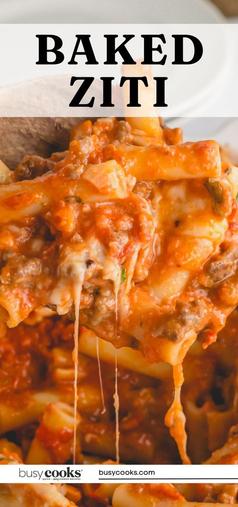 Cooked in the oven until ooey-gooey, it’s an easy dish that’s loved by children and adults alike! Ziti With Sausage, Baked Ziti With Sausage, Easy Baked Ziti, Dinner Recipes Easy Quick, Baked Ziti, Easy Dishes, Easy Family Meals, The Oven, Easy Dinner Recipes