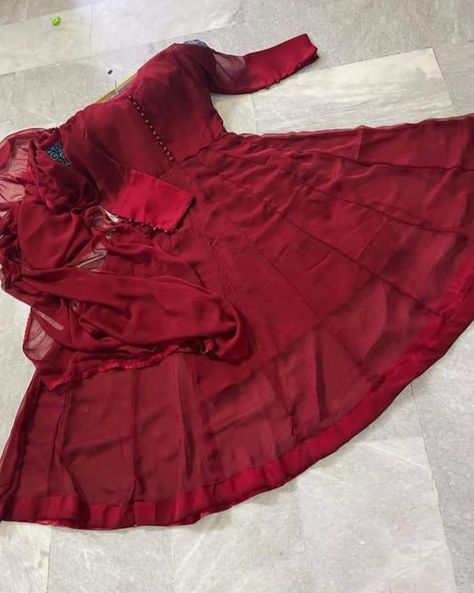 Rs2600/- vcbth
Chiffon Stitch Maxi With chiffon Dupata 4side lace
Flair 200 Inches ,
Size Available S,M,L. 
Chest. 18, 
chest.  20. 
Chest. 22. 
Frock length-50-52
Bthvc Maroon Frock, New Stylish Dress, Digital Learning Classroom, Maxi Frocks, Red Maxi, Maroon Dress, Long Frocks, Digital Learning, Dress Maxi