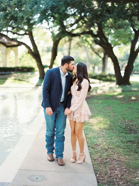 Highland Park Engagement | Clara + Garrett | DFW Film Photographer Flippen Park Engagement, Engagement Photos Nyc, Highland Park Village, Dallas Engagement, New England Fall, Winter Engagement Photos, Engagement Photos Fall, Classic Engagement, Beach Engagement Photos